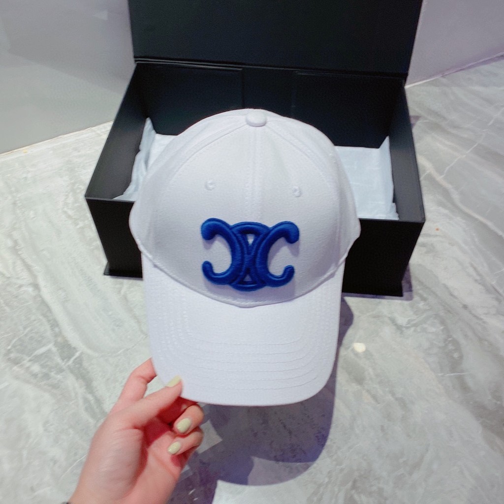 Dior777 Blue White Retro Pastoral Print Bucket Hat ครีมกันแดดบังแดดแนวโน้มแฟชั่น
