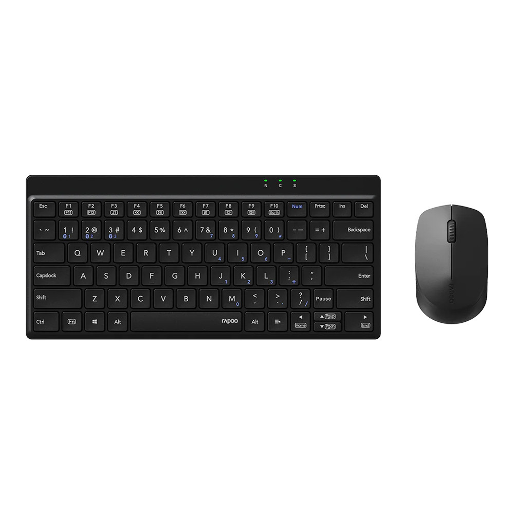 KEYBOARD & MOUSE (คีย์บอร์ดและเมาส์ไร้สาย) RAPOO 8000GT - BLACK %