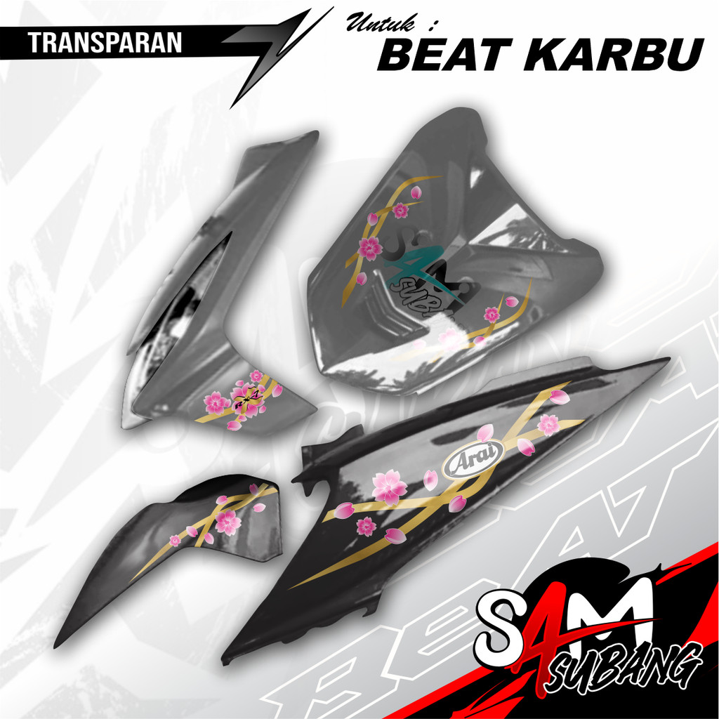 HONDA BEAT CARBON 2012 MOTORCYCLE STRIPING ARAI SAKURA TRANSPARENT SAM