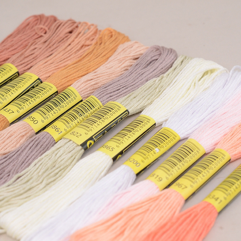 1 ชุดเย็บปักถักร้อยเริ่มต้น Skeins: ด้ายฝ้าย 6-Strand สําหรับปักครอสติส, เย็บปักถักร้อยและสร้อยข้อมือ DIY