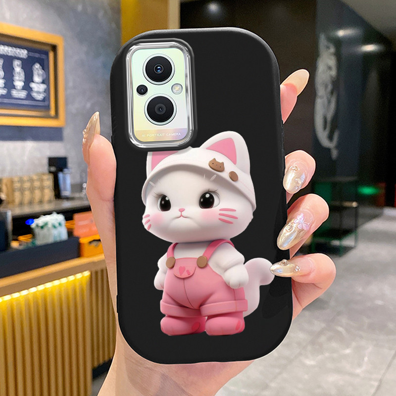 เคสสำหรับ OPPO Reno 7Z 5G Reno 8Z 5G Reno 7 Lite 5G Reno 8 Lite 5G เคสโทรศัพท์แมวกระต่ายซิลิโคนเสื้อแจ็กเก็ตผ้านุ่ม