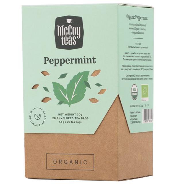 👒 แม็คคอยส์ทีชาเปปเปอร์มินต์ออร์แกนิค 1.5กรัม แพค 20 🎡 SKU 4796008981392 🛶 Mccoy Teas Organic Pepper