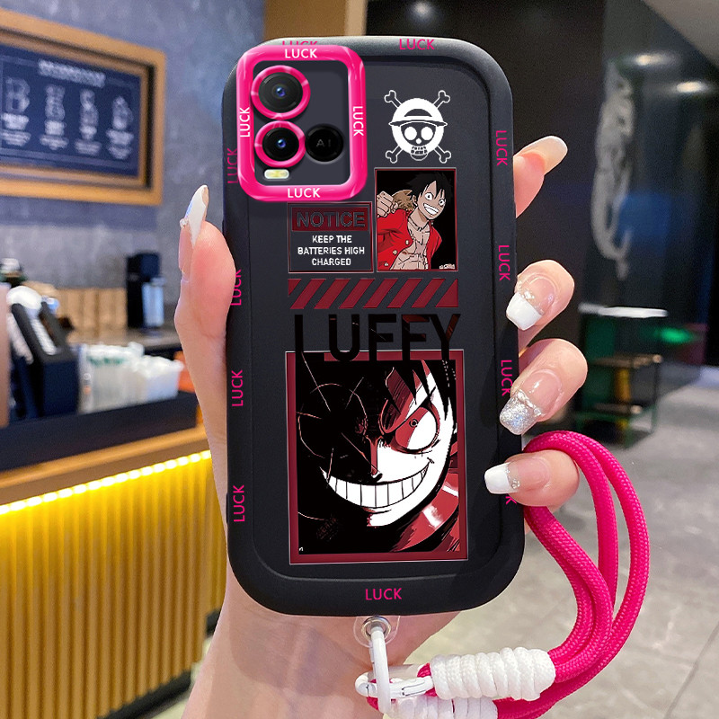 เคสสำหรับ VIVO Y21 Y21s Y21t Y21a Y21G Y33s Y33t เคสโทรศัพท์ตัวละครอนิเมะสายคล้องซิลิโคนกันกระแทก