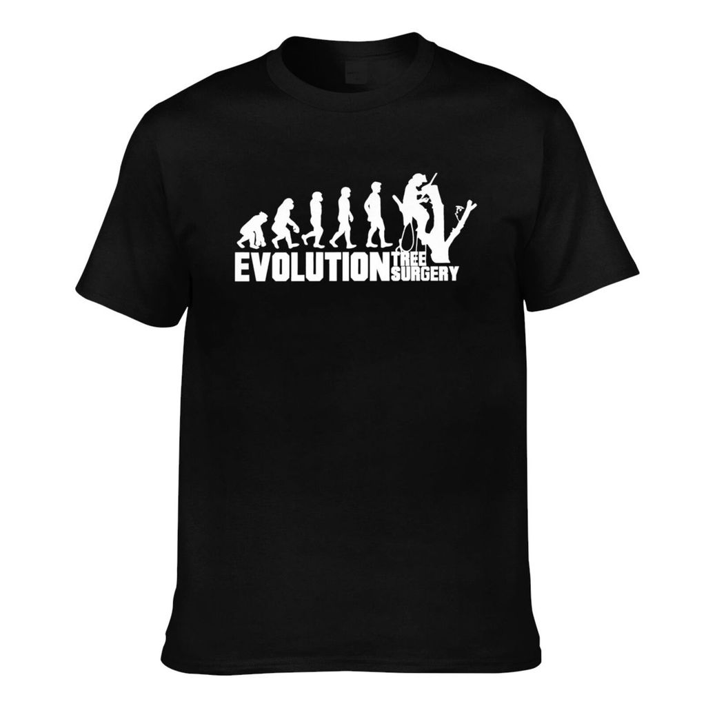 Summer Cool Tee Evolution Tree Surgery Arborist Tree Surgeon Dad Husband Bro คุณภาพดีผู้ชายเสื้อยืด