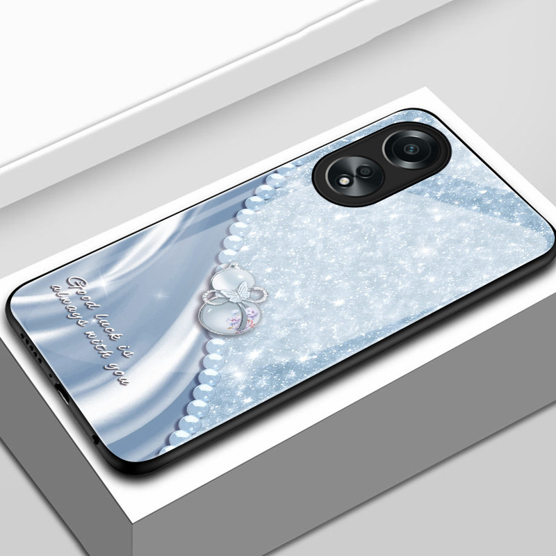 เคสสำหรับ OPPO A58 4G A78 4G A78 5G A58X 5G A1X A2X 5G เคสโทรศัพท์ฝักหรือหูรูไข่มุกเปลือกแก้วกันกระแทก