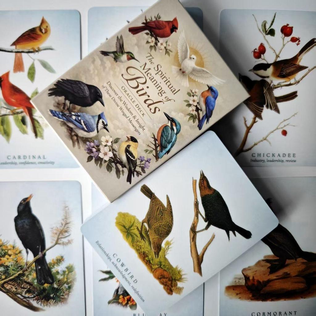 The Spiritual Meaning of Birds Oracle Deck, 10.5*7.5 ซม. 50 ชิ้น Nature-Inspired Fortune Telling Car