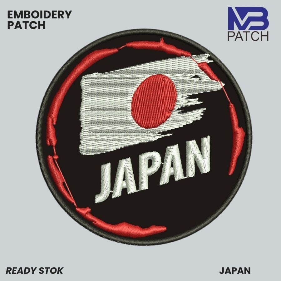 JAPAN FLAG EMBROIDERY PATCH ROUND EMBROIDERY LOGO - MB-363