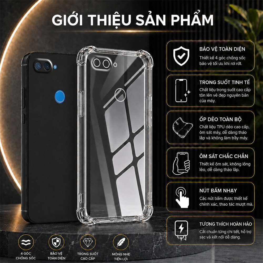 เคส Xiaomi Mi 8 / Mi 8 SE / Mi 8 Lite / MI S2 กันกระแทก tpu สีดําพื้นฐาน ปกป้องอุปกรณ์