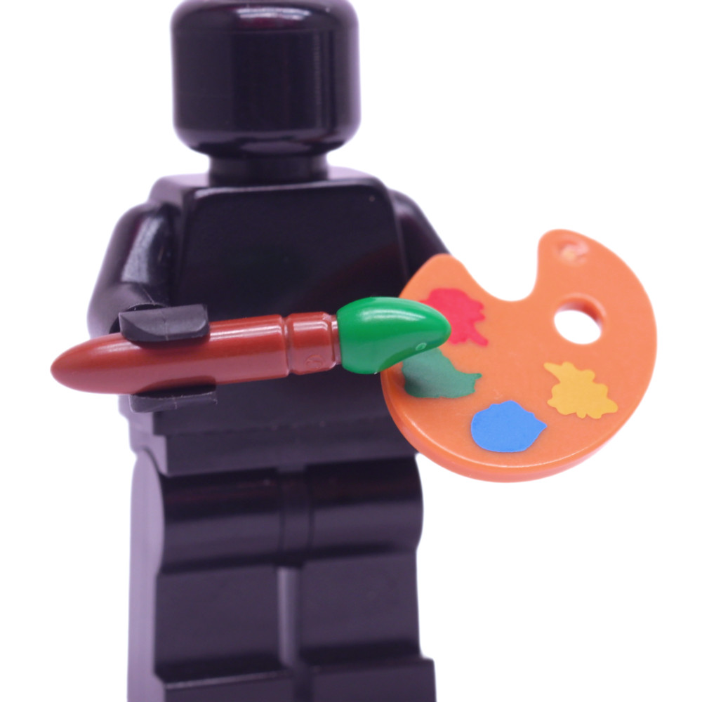 Ploybrick |ราคา/ชิ้น| Accessories อะไหล่ Green Paint Brush Paint Palette ชุดจิตรกร