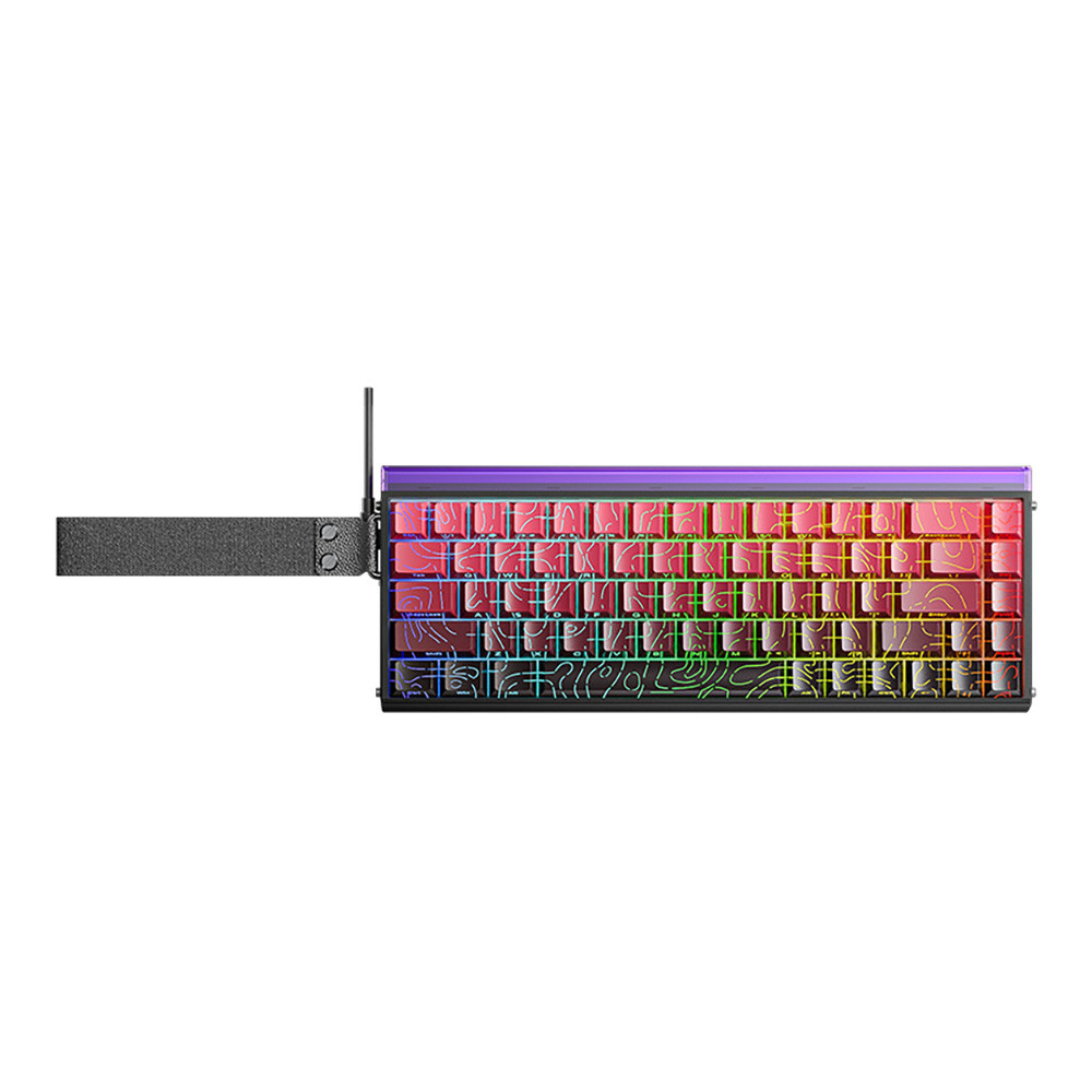 KEYBOARD (คีย์บอร์ด) AULA HERO68HE NEPTUNE MAGNETIC SWITCH RGB - GRADIENT BLACK RED ;;