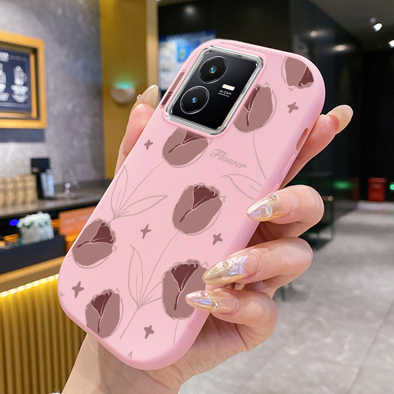 เคสใช้ได้กับ VIVO Y22 Y22sCaseFashion Flower Soft Case