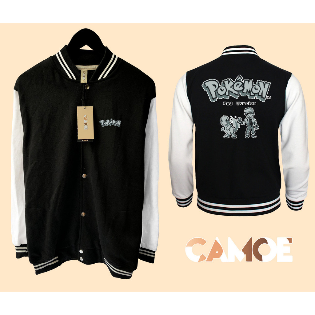 UT Pokemon Pixel Art Pokemon Red Version Cover Charmander Varsity Baseball Jacket
