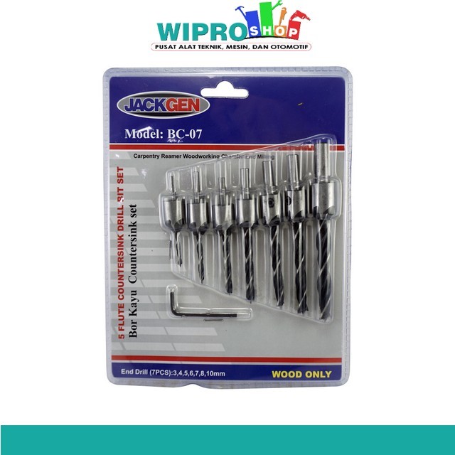 ชุดเจาะไม้ Jackgen Countersink (7 ชิ้น) BC-07