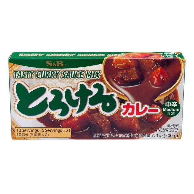 ⏰ เอสแอนด์บีแกงกะหรี่ก้อนเผ็ดปานกลาง 200กรัม 🛎️ SKU 0074880057386 🍨 S&B Tasty Curry Sauce Mix Medium