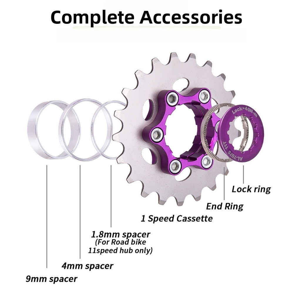 StockDISCOUNT จักรยาน Flywheel Single Speed Cog พร้อม Lockring สําหรับ Fix Gear Bike สําหรับ HG Free