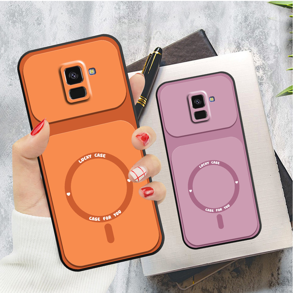เคส Samsung A5 2018 / A8 2018 / A8 Plus / A8+ พร้อมพิมพ์ลายวงกลม luckycase