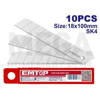 EMTOP ใบมีดคัทเตอร์ ขนาด 18x100 มม. ( 10 ใบ ) รุ่น ESKB1801
