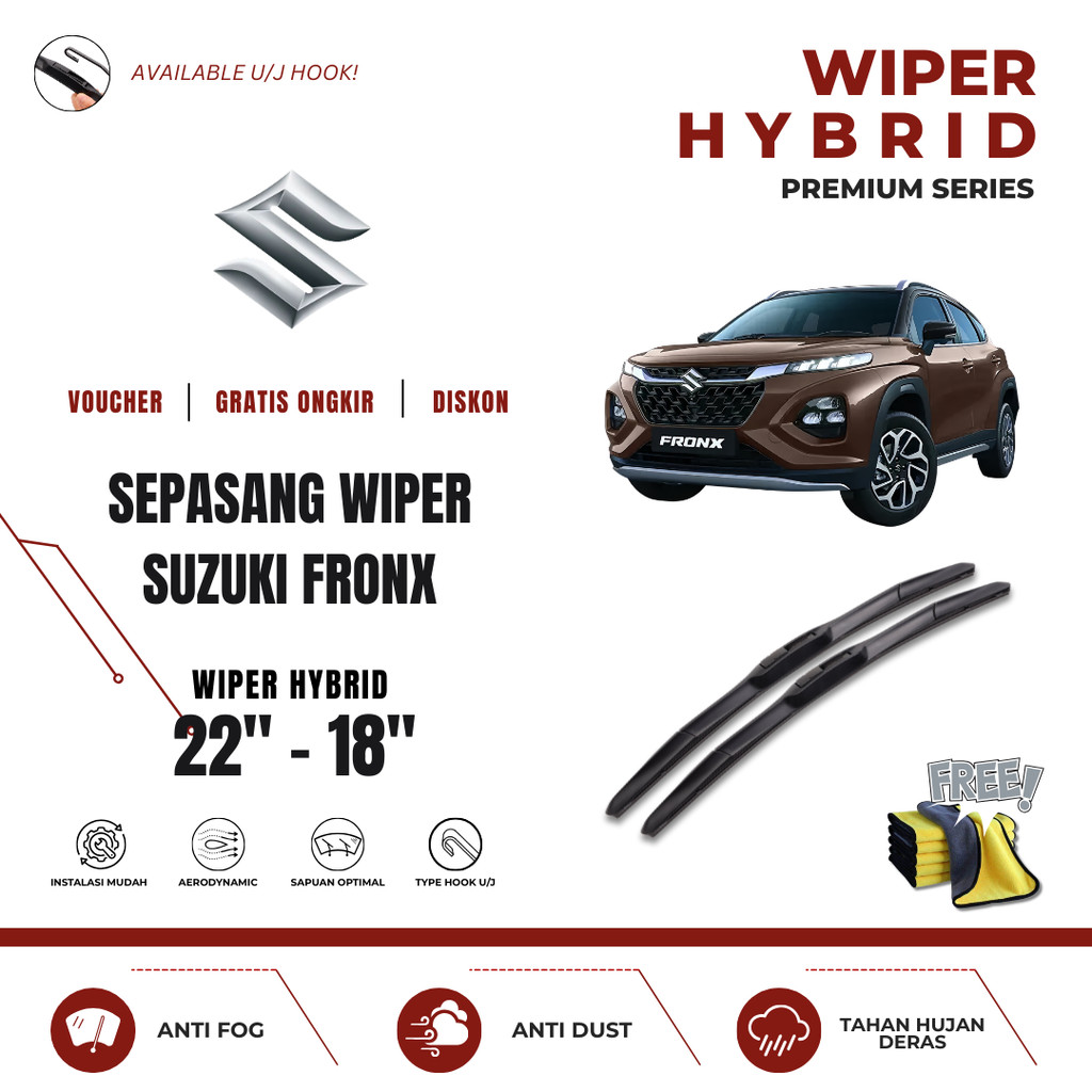 ที่ปัดน้ําฝนกระจกรถยนต์ Suzuki Fronx Hybrid ฟรีผ้าไมโครไฟเบอร์