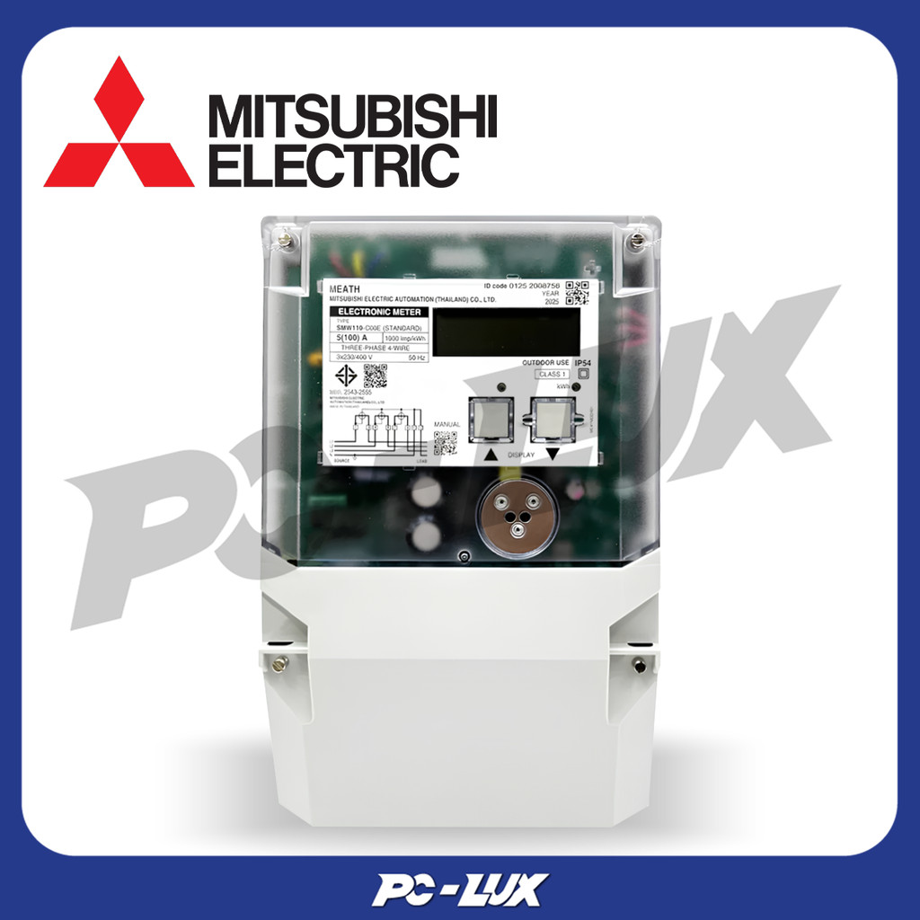 MITSUBISHI มิเตอร์ไฟฟ้า ชนิดดิจิตอล 5A(100 A) 3P รุ่น SMW-110-C-00E
