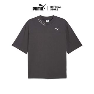 PUMA Prime/Select เสื้อยืดผ้าฟอกทรงบ็อกซีแบบยูนิเซ็กส์ สีเทา…