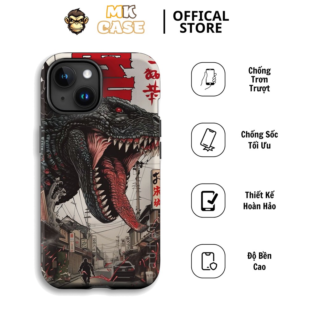 Unique Japanese Street Godzilla Dinosaur Iphone CASE MK CASE กันกระแทก