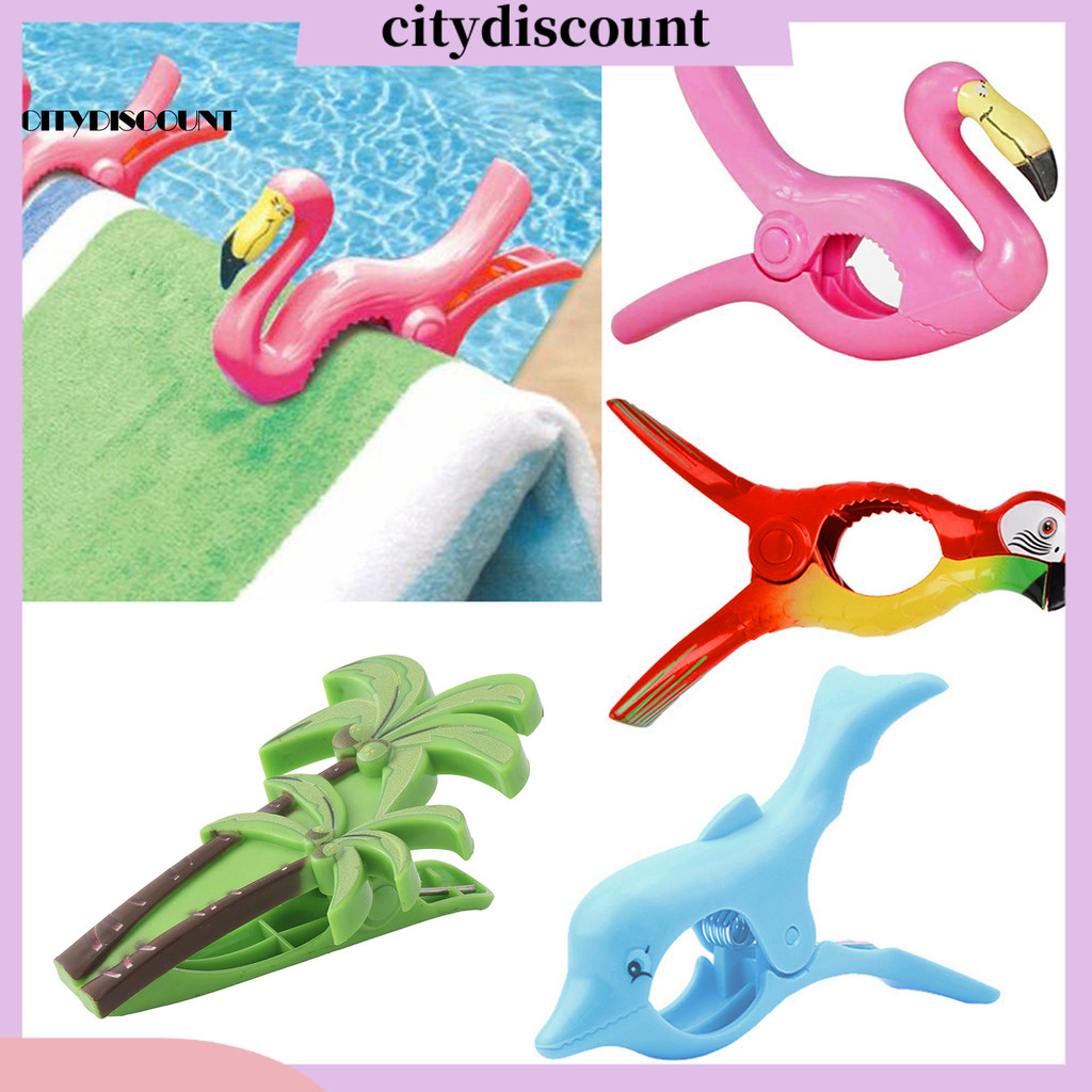 Beach Towel Clip Tropical Design Windproof Clothes Hats Bath Beach Towel Clip Portable Easy to Store