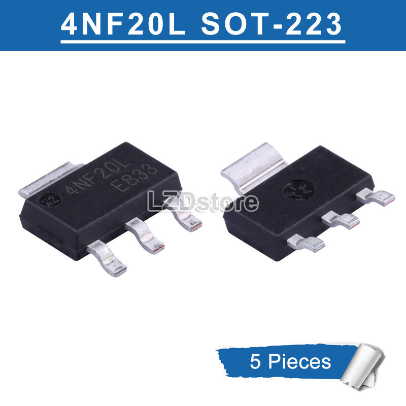 5pcs 4NF20L SOT-223 STN4NF20L SOT223 SMD 1A/200V N-channel MOSFET ทรานซิสเตอร์ใหม่เดิม