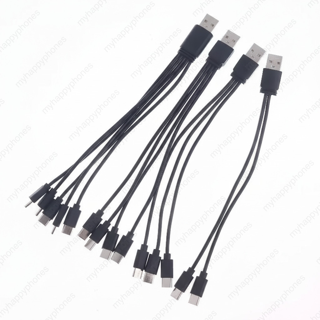 สายชาร์จสั้น 20 ซม. USB to Type-C Splitter 1 ออก 2/3/4/5 สายชาร์จหลายหัว พกพาสะดวก