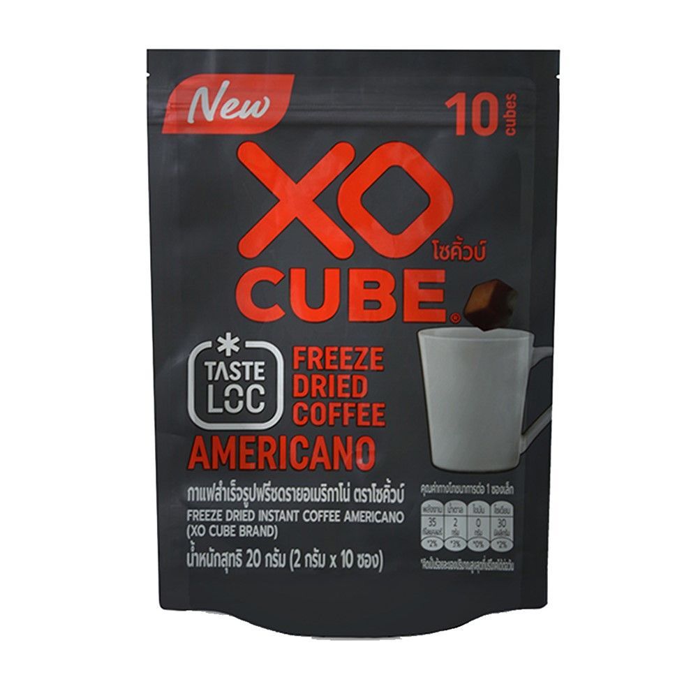 🐙 โซคิ้วบ์ กาแฟฟรีซดรายอเมริกาโน่ 2กX10 🐟 XO CUBE FREEZE DRIED AMERICANO 2GX10 🐞   🐒
