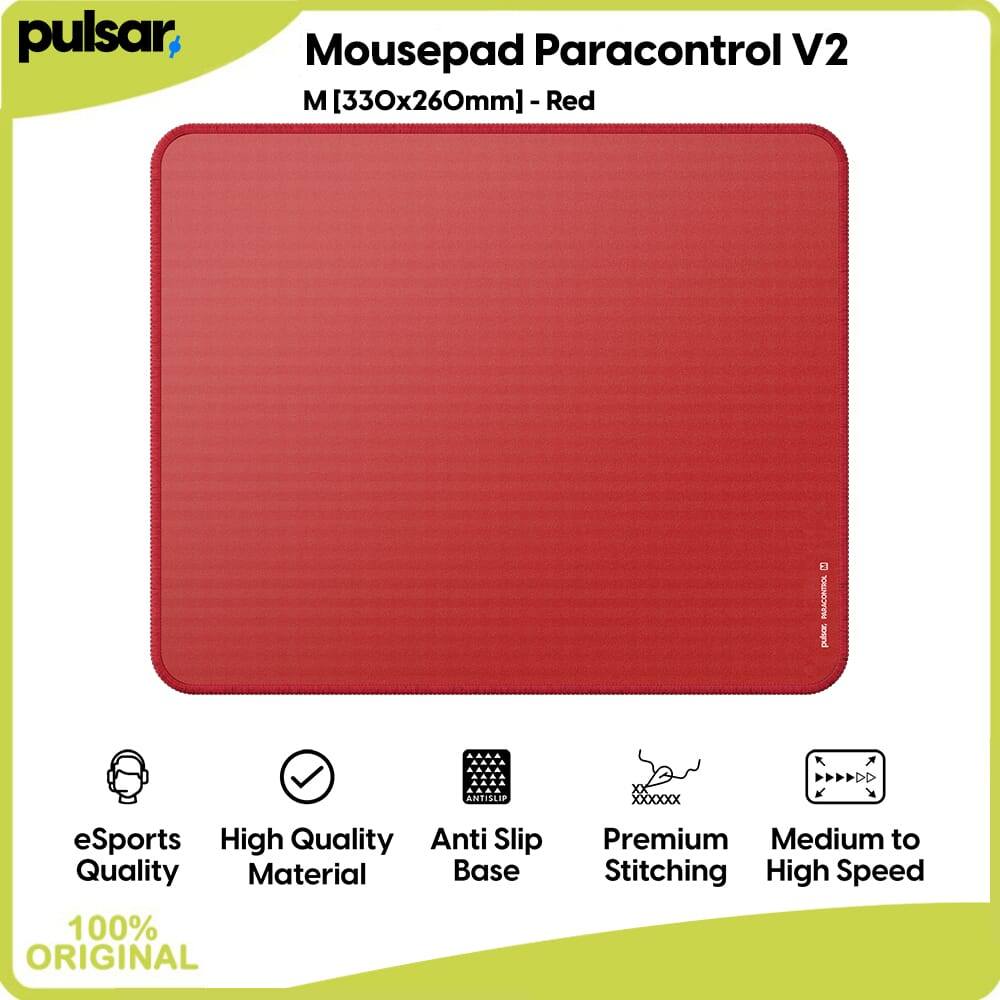 MERAH Pulsar Gaming Mousepad Paracontrol V2 ขนาด M [330x260 มม.] สีแดง Professional Anti-Slip Esport