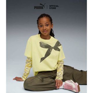 PUMA Kids Bowtique Relaxed Graphic Tee Youth สีเหลือง - 6322…