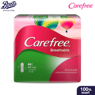 Carefree Breathable Aloe 40'S แผ่นอนามัย แคร์ฟรี บรีทเอเบิ้ล อโล 40 แผ่น แผ่นอนามัย