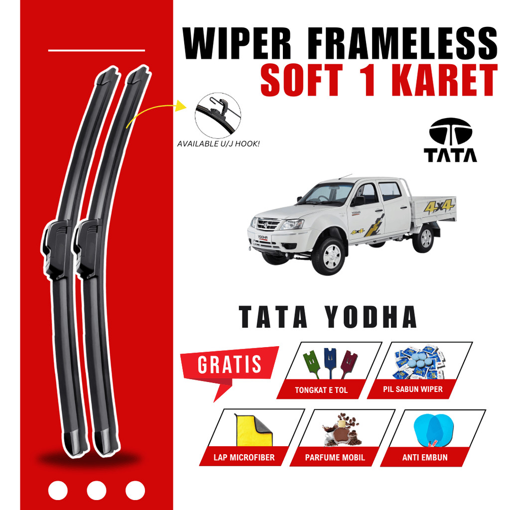 Tata Yoha ที่ปัดน้ําฝนกระจกรถยนต์ไร้กรอบฟรี 5 โบนัส