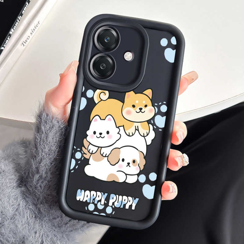 เคสสำหรับ OPPO A3 4G A3 Pro 5G A3X 4G A3X 5G A40 A60 5G เคสโทรศัพท์สุนัขแมวสามสีซิลิโคนกันกระแทก