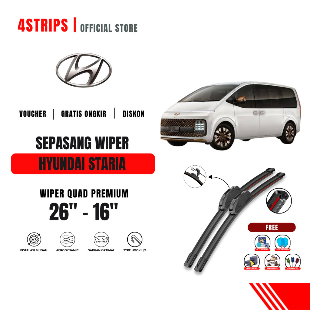ที่ปัดน้ําฝนกระจกรถยนต์ Hyundai Staria Quad ฟรี 5 โบนัส