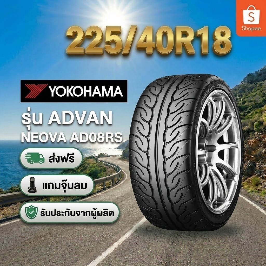 225/40R18 YOKOHAMAADVAN Neova AD08 RS ยางใหม่ 1 เส้น ปี 2026