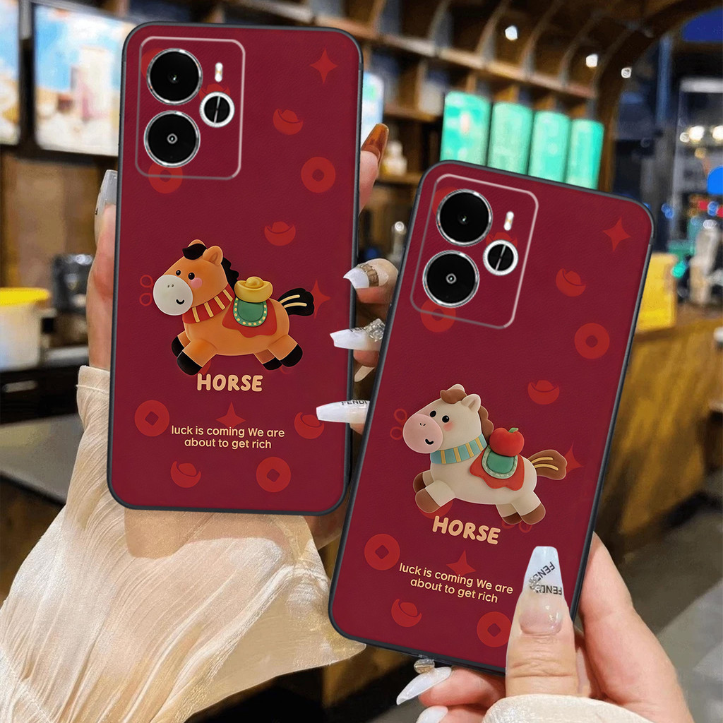 เคส Realme 14 5G / Realme 14T 5G พิมพ์ลาย Lucky Horse เพื่อโชคลาภ