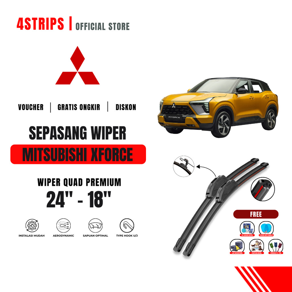 ที่ปัดน้ําฝนกระจกรถยนต์ Mitsubishi XForce Quad ฟรี 5 โบนัส
