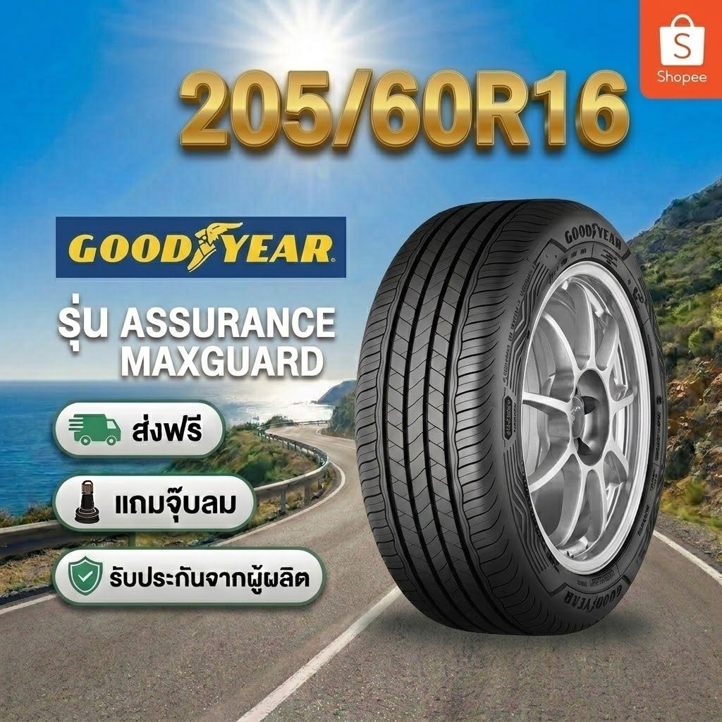 ยาง 205/60R16 GOODYEAR ASSURANCE MAXGUARD ยางใหม่ปี 2026