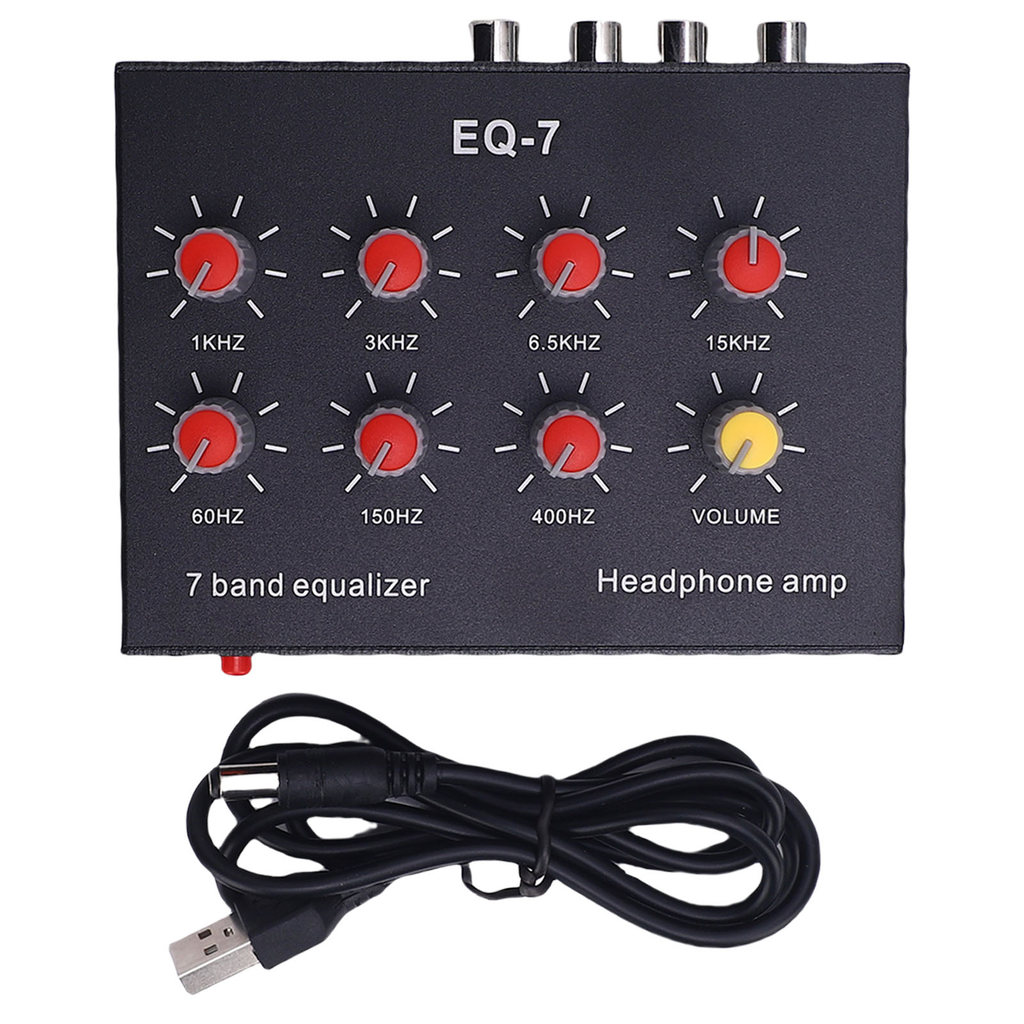 7 Band EQ Equalizer 2 ช่องเสียงดิจิตอล 12dB Hi การปรับต่ําพร้อมปลั๊ก 3.5 มม. DC 5-12V