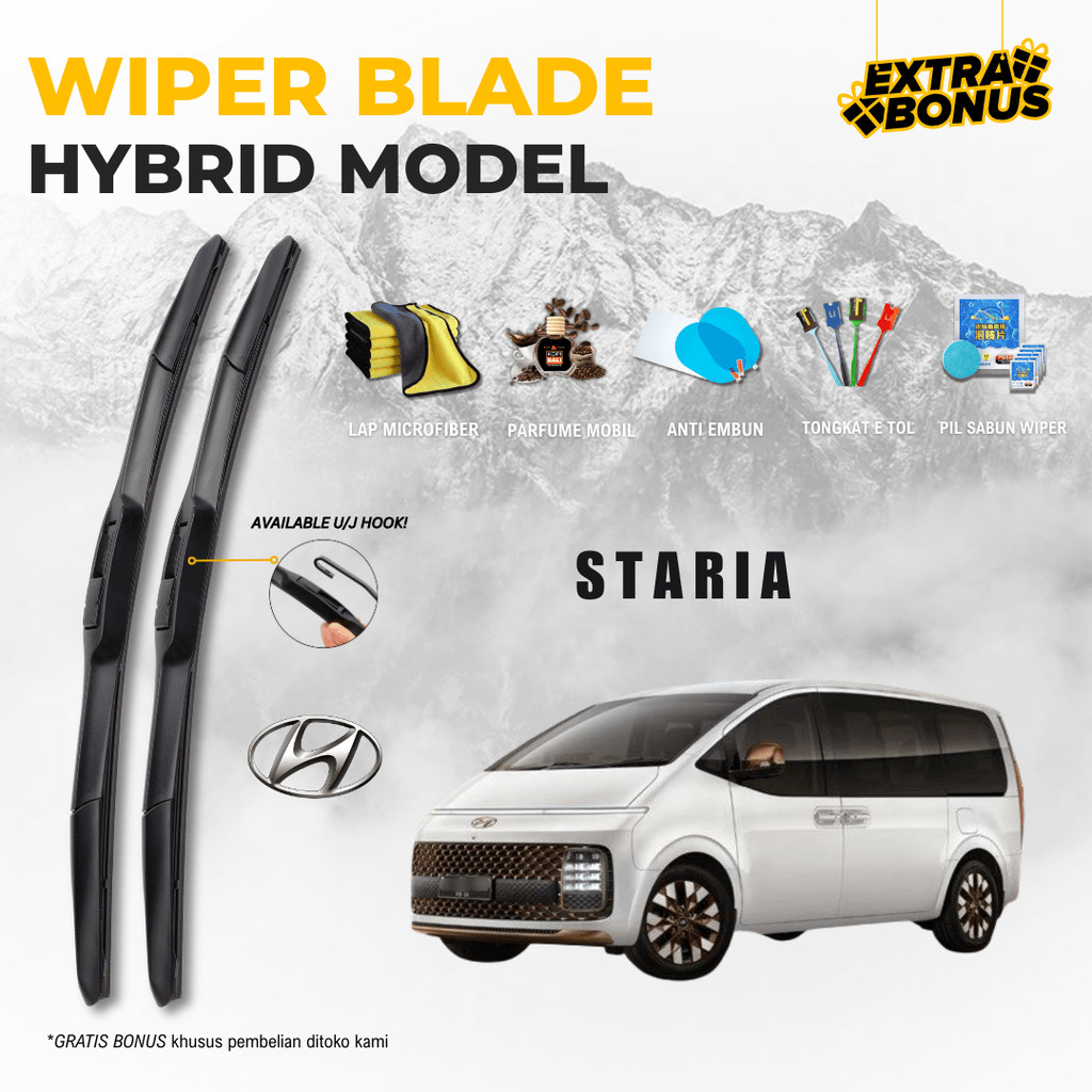 ที่ปัดน้ําฝนกระจกรถยนต์ Hyundai Staria Hybrid ฟรี 5 โบนัส