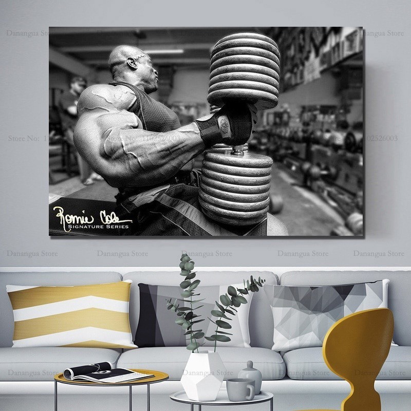 Bodybuilder Star Ronnie Coleman GYM Muscle Strong Man โปสเตอร์พิมพ์ Wall Art ภาพวาดผ้าใบภาพ
