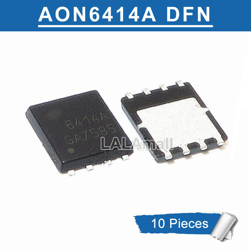 10pcs 6414A DFN AON6414A AON6414AL AO6414A DFN8 DFN-8 30V/50A N-Channel MOSFET ใหม่ IC