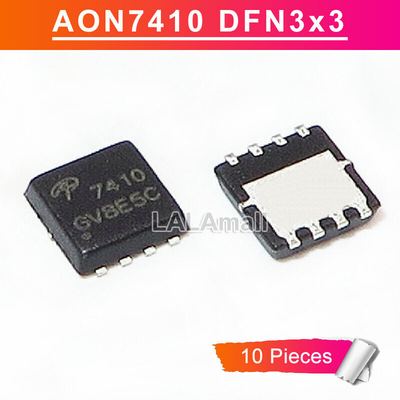 10pcs AON7410 Marking 7410 DFN AO7410 AON7410L DFN3x3 30V N-Channel MOSFET ใหม่ IC