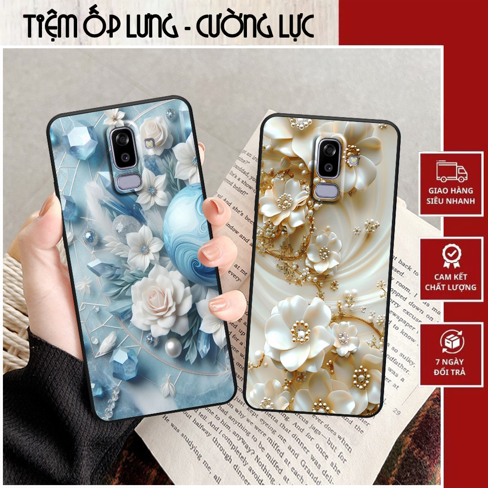 เคส Samsung J8 พิมพ์ลายดอกไม้สีสันสดใส