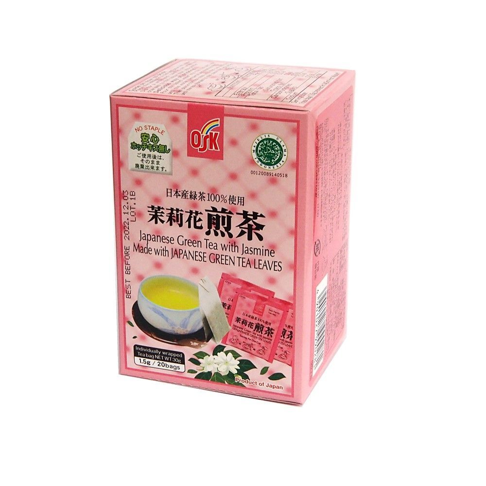 🐙 โอเอสเค ชาเขียวญี่ปุ่นกลิ่นมะลิ 20 ซอง X 1.5 กรัม 🐟 OSK JAPANESE TEA WITH JASMINE 20X1.5G 🐞   🐒