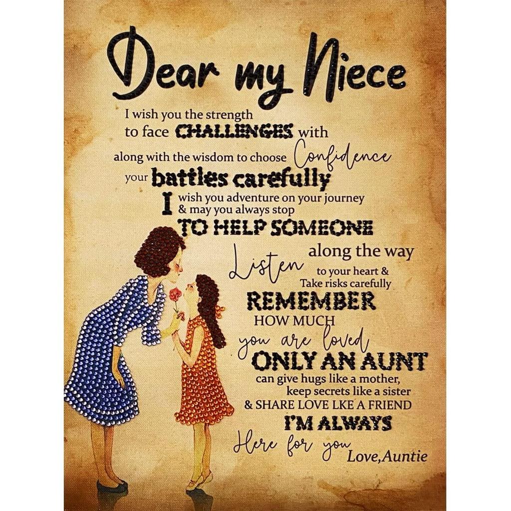 ของขวัญสําหรับ Niececanvas ภาพวาด Niece Poem พิมพ์โปสเตอร์ Paintingwall Art สําหรับ Niece จากป้า Mea
