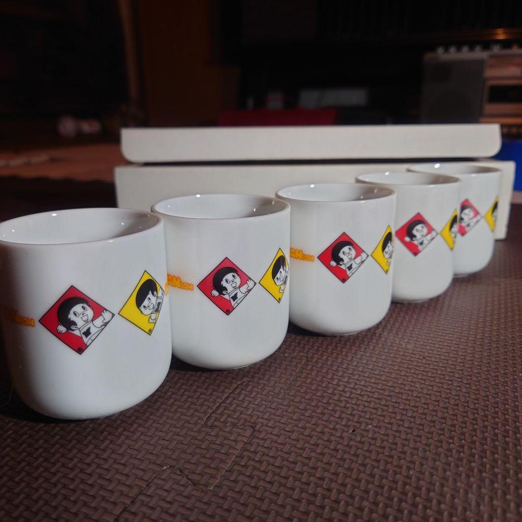 【Direct from Japan】ชุดถ้วยชา Yanbou Mabou สไตล์เรโทร พร้อมกล่องเดิม ไม่เคยใช้งาน จำนวน 5 ใบ【Japan Ex