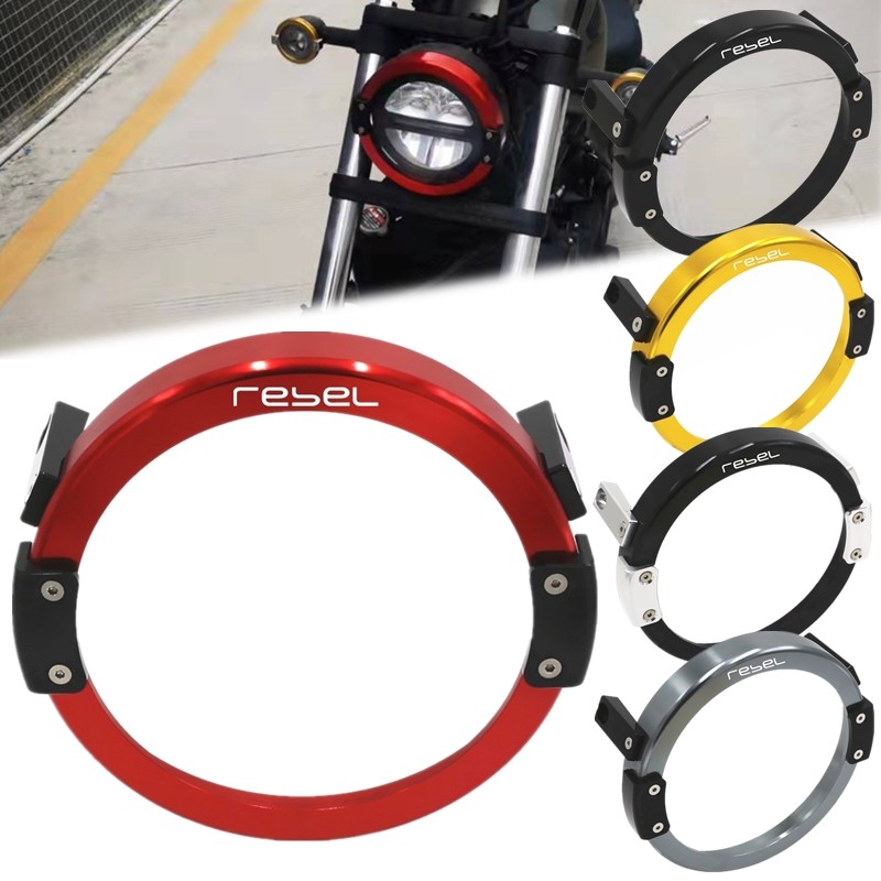 รถจักรยานยนต์สีดําตื้นตัดไฟหน้าย่างสําหรับ Honda Rebel500 Rebel300 CMX300 CMX500 Rebel CMX 500 300 อ