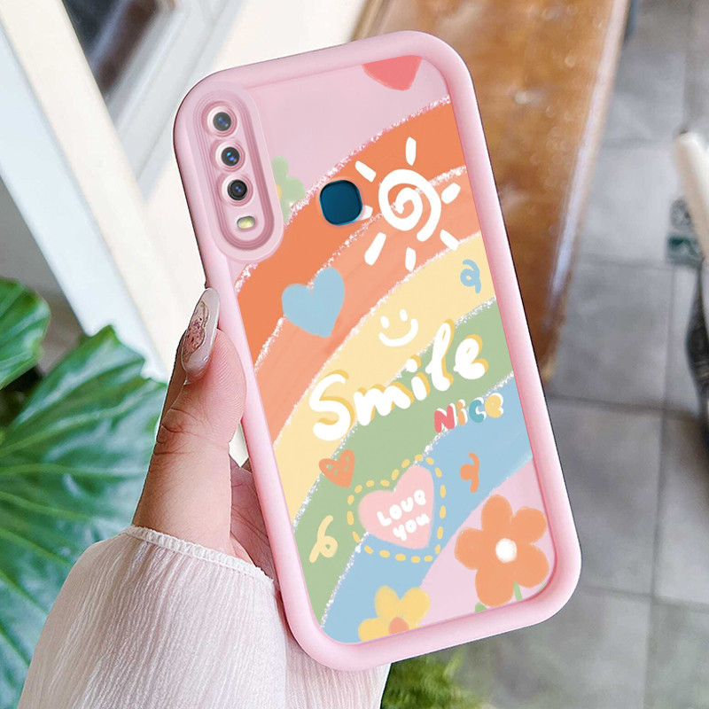 เคสสำหรับ VIVO Y17 Y15 Y12 Y12i Y3 Y3s 2020 เคสโทรศัพท์แบบใหม่รอยยิ้มสายรุ้งซิลิโคนครบวงจรซอฟต์เชลล์กันกระแทก